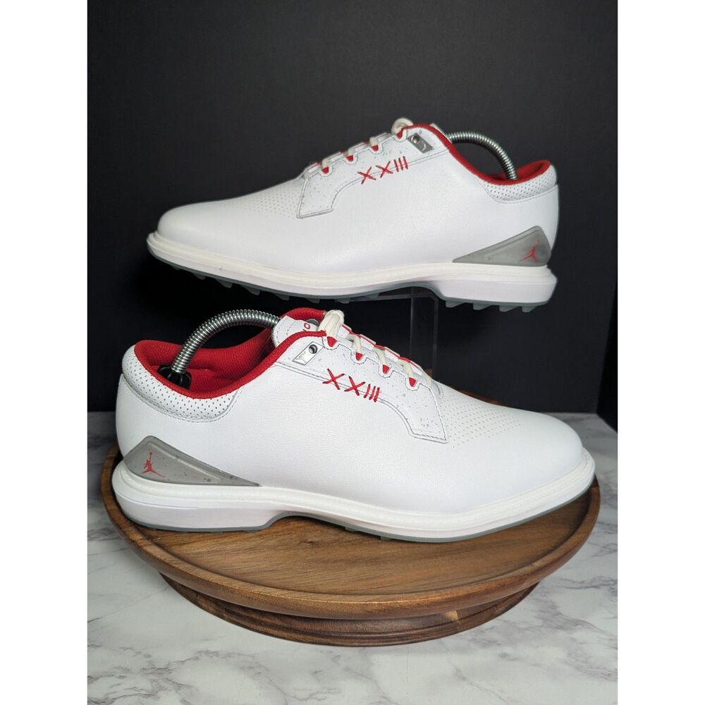 Nike Air Jordan ADG 5 Golf Shoes White Fire Red Men Size 10 FQ7874-101 NWOB New